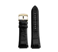 MBUIOPJ Uhrenarmband aus echtem Leder, 22 mm, kompatibel mit Gu-ess W0247G3 W0040G7/0040G3 Uhrenarmband, modisches Armband(Black gold)