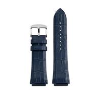 MBUIOPJ Uhrenarmband aus echtem Leder, 22 mm, kompatibel mit Gu-ess W0247G3 W0040G7/0040G3 Uhrenarmband, modisches Armband(Blue silver)