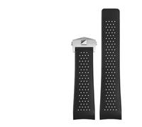 MBUIOPJ Uhrenarmband kompatibel mit TAG HEUER GRAND CARRERA AQUARACER, weiches Silikonarmband, 22 mm, 24 mm, Herren-Uhrenarmband, Gummi-Uhrenarmbandkette(Black-silver,22mm)