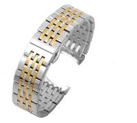 MBUIOPJ Uhrenarmband kompatibel mit Tissot 1853 Uhrenarmband Stahlband T41 T006/T099/T085 Edelstahl-Uhrenkette kompatibel mit Männern und Frauen 20 21 22 mm(Silver gold,18mm)