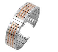 MBUIOPJ Uhrenarmband kompatibel mit Tissot 1853 Uhrenarmband Stahlband T41 T006/T099/T085 Edelstahl-Uhrenkette kompatibel mit Männern und Frauen 20 21 22 mm(Silver rose gold,12mm)