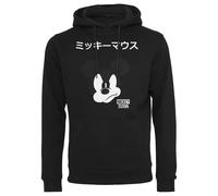Kapuzenpullover MERCHCODE "Merchcode Herren Mickey Japanese Hoody", Herren, Gr. L, schwarz, 65% Baumwolle, 35% Polyester, mehrfarbig, normal, ohne Ausschnitt, Pullover Kapuzenpullover (10559901-L) sch