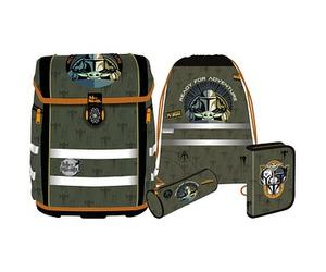 Mc®Neill Schulranzen-Set PERFECTO STAR WARS MANDALORIAN Kunstfaser olivgrün St.