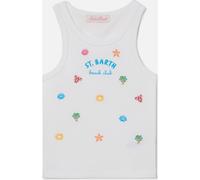 MC2 Saint Barth Blue JR Girl RIB Tank Crop TOP rib sb all over sea 01n emb (00468L) 8 yrs