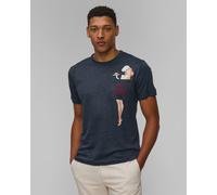 Mc2 Saint Barth Ecstasea Herren-t-shirt Aus Leinen In Marineblau Ecs0001-01202h Dunkelblau M