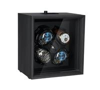 Mcbazel Automatischer Uhrenbeweger für Vier Uhren, Automatische Leise Funktion,Watch Winder Silent Motor, Verstellbare, Professionelle Uhrenpflege-Lösung - Schwarzes Ebony-Muster
