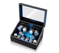 Mcbazel Uhrenbeweger 6 Uhren + 6 Aufbewahrung Watch Winder Leiser Motor LED | Automatik Uhrenbeweger Uhrendreher 2 Drehteller USB DC 4 Rotationsmodi Memory-Kissen 45 mm Welcome-Modus Glasdeckel