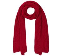 McBURN Britta Zopfstrickschal Schal Strickschal Damenschal Winterschal Wollschal für Damen Norwegerschal Herbst Winter (One Size - rot)