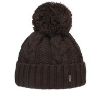 McBURN Giant Bommelmütze Damen - Made in Italy Wintermütze Bommelmützen Strickmütze mit Umschlag, Futter, Futter Winter Herbst-Winter - One Size braun
