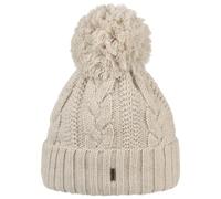 McBURN Giant Bommelmütze Damen - Made in Italy Wintermütze Bommelmützen Strickmütze mit Umschlag, Futter, Futter Winter Herbst-Winter - One Size beige