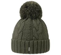 McBurn Giant Bommelmütze Damen - Made in Italy Wintermütze Bommelmützen Strickmütze mit Umschlag, Futter, Futter Herbst-Winter - One Size dunkelgrün