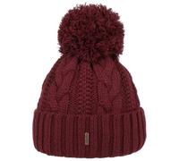 McBURN Giant Bommelmütze Damen - Made in Italy Wintermütze Bommelmützen Strickmütze mit Umschlag, Futter, Futter Winter Herbst-Winter - One Size Bordeaux