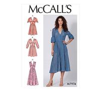 McCall's M7974A5 Women's Buttoned Dress Sewing Patterns, Sizes 6-14 Schnittmuster, Papier, weiß, various