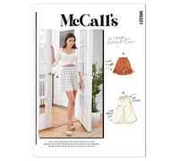 McCall's M8221Y Damen-Shorts mit elastischer Taille Schnittmuster-Set, Code M8221, mehrfarbig, Sizes XS-S-M