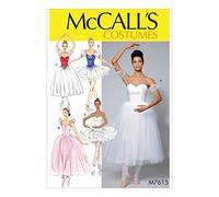Mccall's Muster 7615 E5, Ballett-Kostüme für Damen, Größen 42-50, Seidenstoff, mehrfarbig/bunt, 17 x 0,5 x 0,07 cm