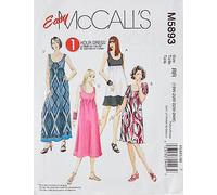 McCall's Patterns M5893 Size RR 18W-20W-22W-24W Misses'/ Women's Dresses in 4 Lengths, Pack of 1, White