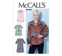 McCall's Patterns McCall's Muster 7324 E5, Damenoberteile und Tunika, Größen 42-50, Nähte, weiß, (14-16-18-20-22)
