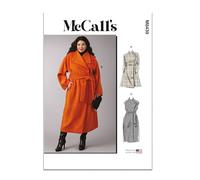 McCall's Schnittmuster-Set für Damen mit hohem Kragen, Mäntel und Westen, Design-Code M8439, Größen 30W-32W-34W-36W-38W