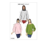 McCall's V9330OSZ Sehr Easy Damen Pullover Shirt Schnittmuster Gr. 32-50, Weiß