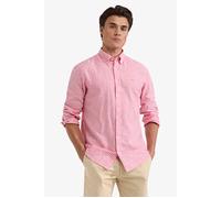 McGregor Cotton Linen Stripe Shirt Red Größe: M | Casual hemden Outlet | Herren | Weiß