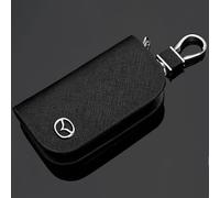 MCHHYL Auto Leder Schlüsselanhänger Tasche für Mazda CX5 2017-2024, Schutz Schlüsseltasche Wasserdicht mit Metallhaken,Black