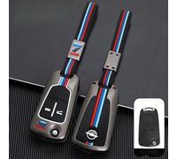 MCHHYL Auto Leder Schlüsselanhänger Tasche für Opel Grandland X 2017-2023 2022 2021 2020 2019 2018, Schutz Schlüsseltasche Wasserdicht mit Metallhaken,Black-Lanyard Style