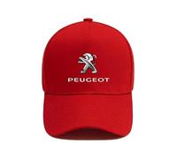MCHHYL Baseball Cap mit Auto-Logo für Peugeot 208 II 2023-, Baumwoll-Mütze Verstellbar für Damen & Herren Baseballkappe mit Autologo,Red-A