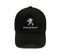 MCHHYL Baseball Cap mit Auto-Logo für Peugeot 208 II 2023-, Baumwoll-Mütze Verstellbar für Damen & Herren Baseballkappe mit Autologo,Black-A