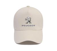 MCHHYL Baseball Cap mit Auto-Logo für Peugeot 208 II 2023-, Baumwoll-Mütze Verstellbar für Damen & Herren Baseballkappe mit Autologo,Beige-A