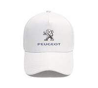 MCHHYL Baseball Cap mit Auto-Logo für Peugeot Rifter Standard 2021-2024, Baumwoll-Mütze Verstellbar für Damen & Herren Baseballkappe mit Autologo,White-A