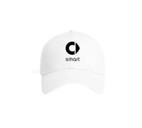 MCHHYL Baseball Cap mit Auto-Logo für Smart Forfour 453 2015-2019, Baumwoll-Mütze Verstellbar für Damen & Herren Baseballkappe mit Autologo,White