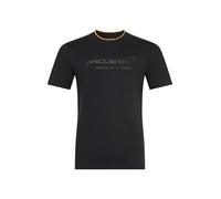 McLaren Formel 1 Team Core Logo T-Shirt Schwarz mit orangefarbenem Rand Offizielle F1 Fanwear, Schwarz , S