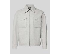 MCNEAL Regular Fit Hemdjacke mit Kentkragen in Dunkelgrau Melange, Größe XL