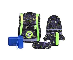 MCNEILL 9664322000 Bravo Dinopark Schulranzen - 9-teiliges Set mit Brotdose, Trinkflasche & zwei McAddys