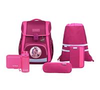 McNeill Schulranzen-Set Bravo – 8-teilig, inkl. Etui & Turnbeutel, Polyester, 30×40×22 cm – Lila