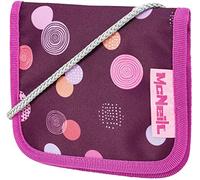 McNeill Brustbeutel Ruby für Kinder - Geldbeutel zum Umhängen mit Klettverschluss, Reißverschlussfächern & Klarsichtfach - Ideal für Schule & Reisen - 12 x 10 cm