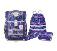 Schulranzen MCNEILL "Ergo Compacto, Dschungel", Damen, Gr. B/H/T: 29cm x 38,5cm x 22cm, grün (dschungel), Polyester, Rucksäcke Schulranzen, inkl. Federmäppchen, Turnbeutel, Schlamperrolle & Motivmagne