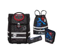 McNeill Darth Vader Perfecto SchulranzenSet 5-teilig - Ergonomischer Schulranzen mit gefülltem Federmäppchen, Sportbeutel & mehr im Star Wars Darth Vader Design - Reflektierend, mit Brust-& Beckengurt