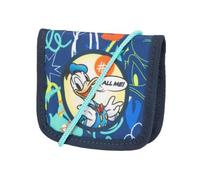 McNeill Disney Donald Duck Brustbeutel für Kinder - Geldbeutel zum Umhängen mit Klettverschluss, Reißverschlussfächern & Klarsichtfach - Kinder Portemonnaie für Schule & Ausflüge - 12 × 10 cm