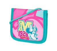 McNeill Disney Minnie Mouse Brustbeutel für Kinder - Geldbeutel zum Umhängen mit Reißverschlussfächern & Klettverschluss - Kinder Portemonnaie für Schule, Ausflüge und Reisen - 12 × 10 cm