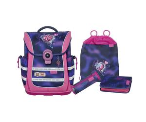 McNeill Ergo Light Pure Lovely Schulranzenset 4-teilig mit Blinklicht