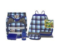 McNeill Fashion-Line Ergo Light Trekking Schulranzenset 7-teilig Caro blue