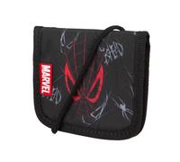 McNeill Marvel Spider-Man Brustbeutel für Kinder - Geldbeutel zum Umhängen - Kinder Portemonnaie mit Klettverschluss & Reißverschluss - Für Schule, Ausflug & Reise - 12 × 10 cm