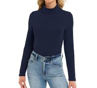 Mcnlyce Rollkragenshirt Damen Basic Langarmshirt Dünne Unterziehrolli Elegant Oberteile Langarm Rollkragen für Frühling Herbst und Winter