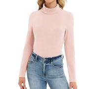 Mcnlyce Rollkragenshirt Damen Basic Langarmshirt Dünne Unterziehrolli Elegant Oberteile Langarm Rollkragen für Frühling Herbst und Winter