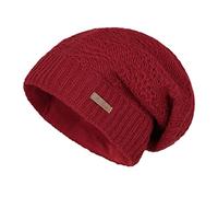 McRon Damen Gefütterte Beanie Wollmütze Modell Lina Rot 1011