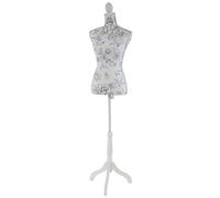 MCW Schneiderpuppe T222 Torso Weiblich Fiberglas Weiß mit Blumen