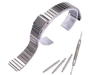 MCXGL 18 mm Edelstahl-Armband, kompatibel mit Casio A700W, A158WA, A168WA, AE1000, klassisches Armband, Unisex, Ersatzarmband, 18mm, Edelstahl-Uhrenarmband (silberfarben)