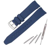 MCXGL 23mm Silikon Ersatzband kompatibel mit Citizen Men's Eco-Drive Weekender Armband AW1150-07E AW1158-05L Blauer Gummi gebogenes Ende Taucher Armband (Blueband Steelbuckle)
