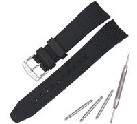 MCXGL 23mm Silikon Ersatzband kompatibel mit Citizen Men's Eco-Drive Weekender Armband AW1150-07E AW1158-05L Blauer Gummi gebogenes Ende Taucher Armband (Blackband Steelbuckle)
